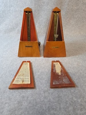 Vintage Seth Thomas Wooden Metronomes Pair No. 8 & 9 One Works One For Parts!