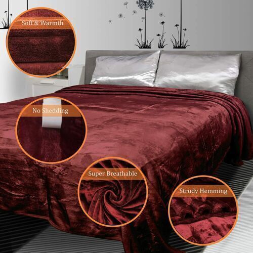 Luxury Reversible Fleece Blanket Large Throws For Bed Sofa Queen King Size - Picture 21 of 35