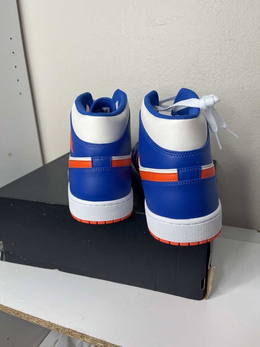 靴 Nike Air Jordan 1 Blue/White/Orange Amazon.com | Nike Men's Air Jordan 1 Mid Royal Blue/Laser