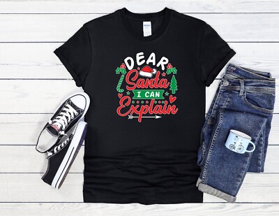 Dear Santa I Explain Herren Damen Jutebeutel Unisex Hoodie Baseball T-Shirt Top 3524