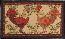 Antibacterial Washable Country Style Rooster Design Non Skid Door Mat
