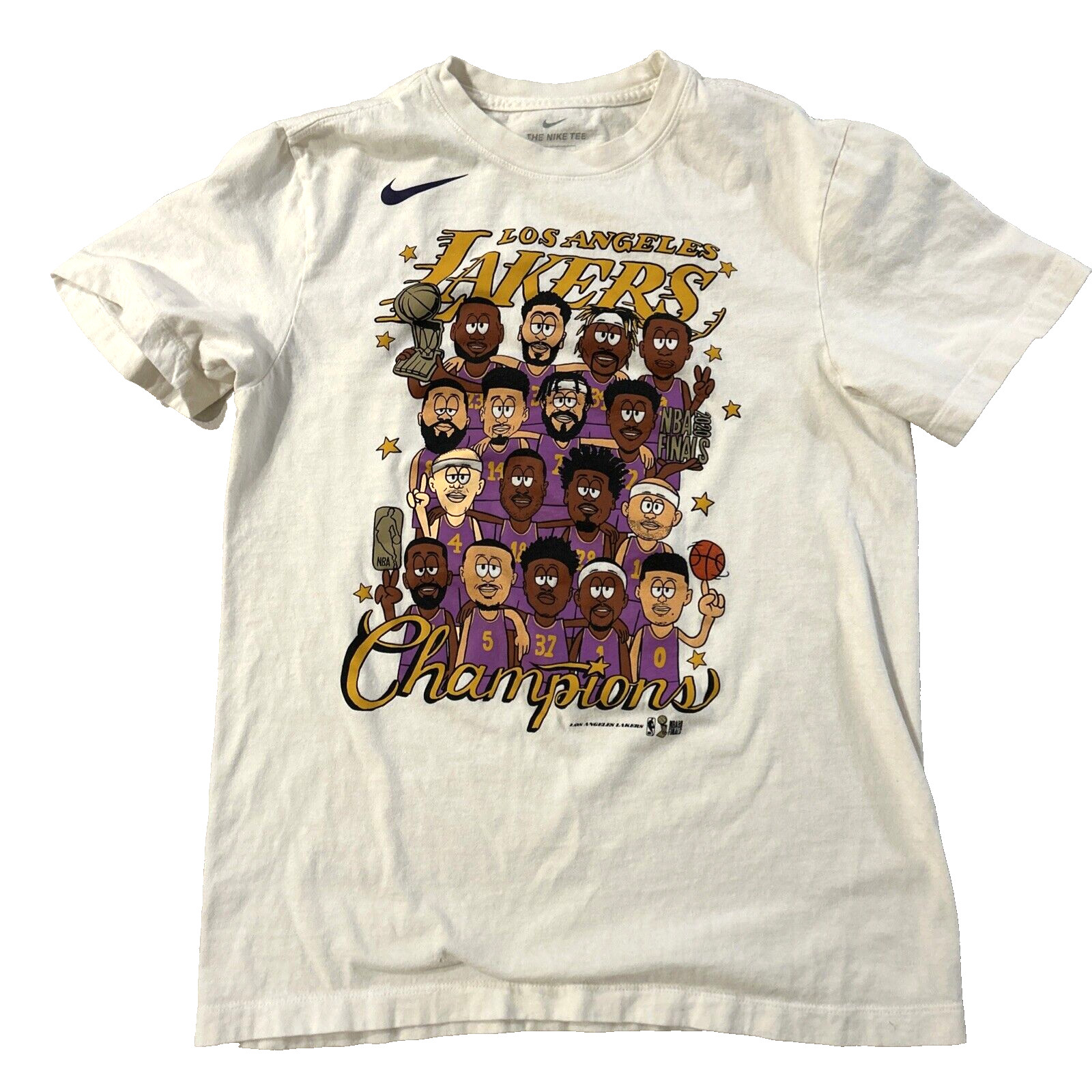 Nike Los Angeles Lakers Championship Shirt  Sz S Caricature 2020 Finals LA NBA