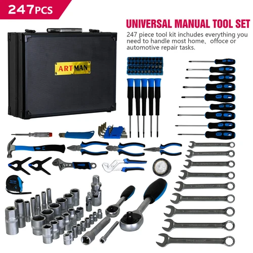 247-PCs Home Tool Kit,Combined Maintenance Tool Suitcase, Hand General Tool Box - Picture 2 of 14