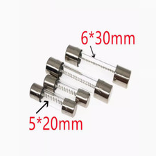 5X20mm Fuse Glass Tube Fuse Slow Blow T1AL/2A/3A/5A/6A/8A10A250V 6X30mm