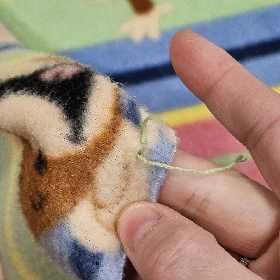 Cobertor de lã listrado vintage Y2K limitado muito macaco 50 X 60 arco-íris macio - Imagem 3 de 4