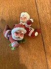 Vintage Flocked Flying Lady And Santa With Package — photo 6