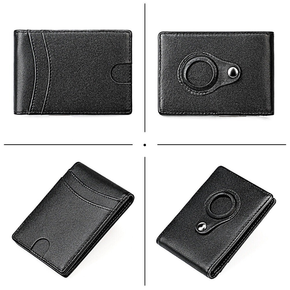 Men's Leather Wallet Money Clip Slim Front Pocket ID Credit Card Holder Handbag