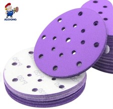 Qty 100 Ceramic Sanding Discs 80 Grit Hook Lo...