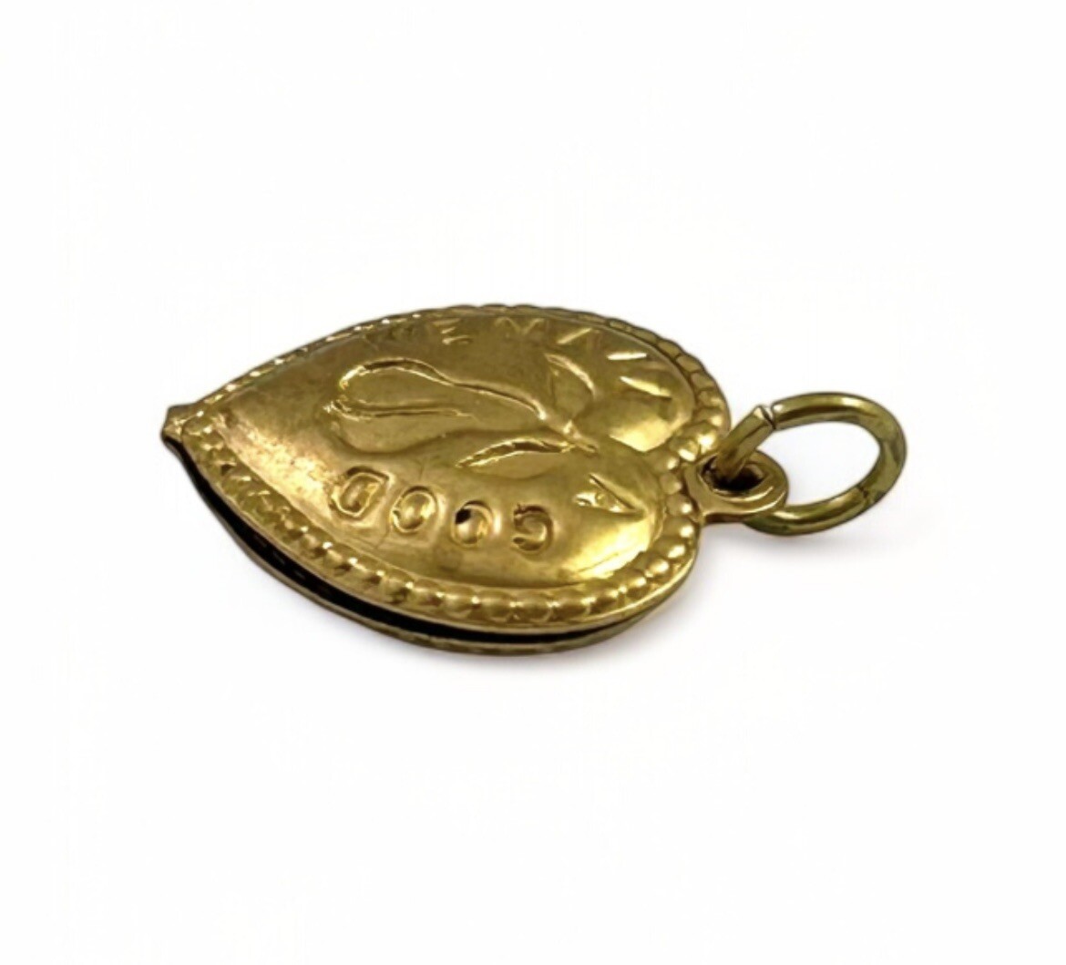 Vintage Charm Puffy Heart Pendant WE MAKE A GOOD PAIR Vintage Jewelry Gift Brass