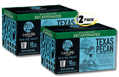 CAFE Olé by H E B Medium Roast Decaf Texas Pecan Coffee Single Serve Cups 24CT