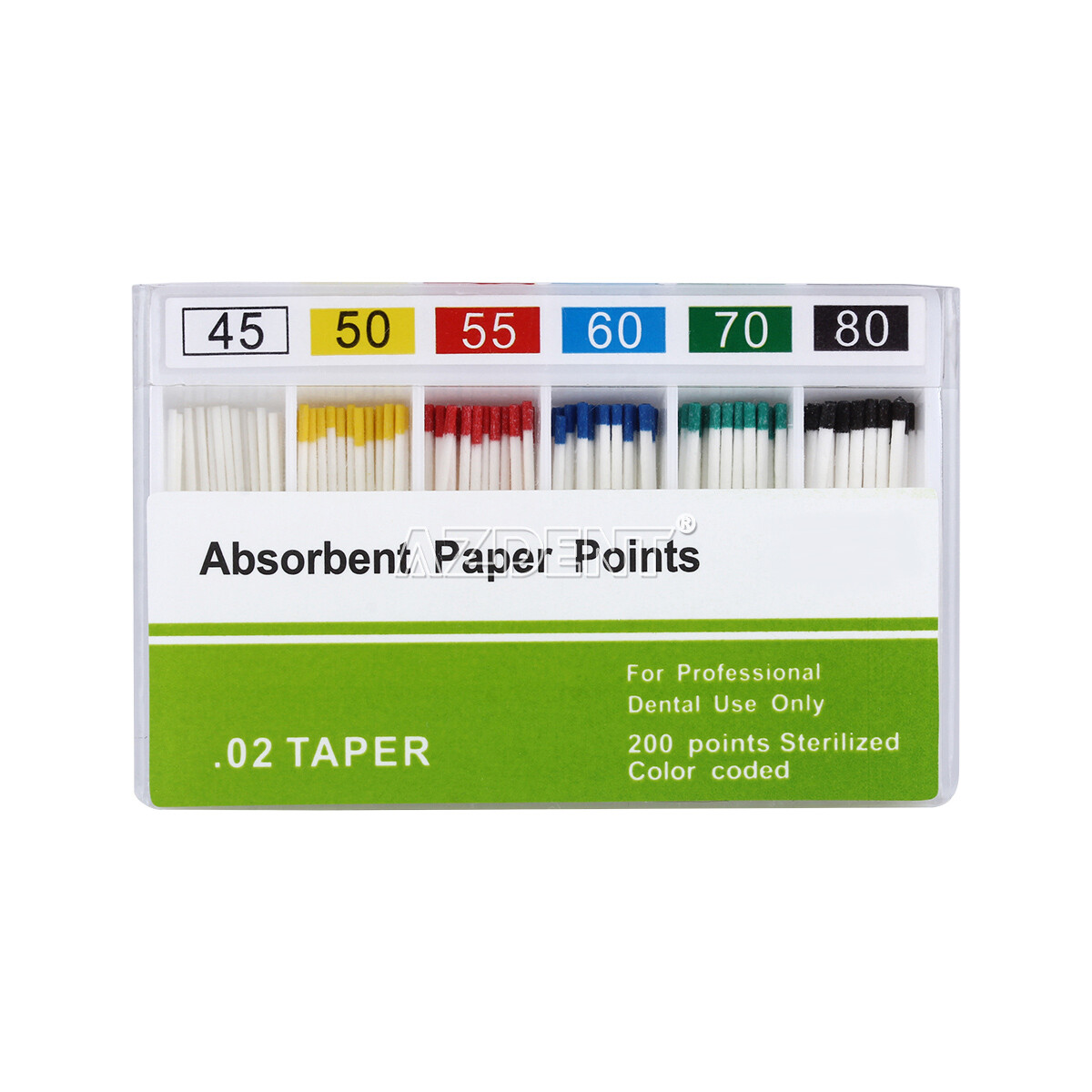10 Pointes De Gutta-percha Dentaires AZDENT - Taper 0.02, Tailles #15 à #40, Pour Endodontie