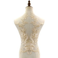 Lace Applique Patch Embroidered Floral Trimming for Wedding Bridal Dress Decor