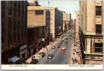 1974 St. Catherine Street Nontreal Quebec Canada Stores Shops Posted Postcard