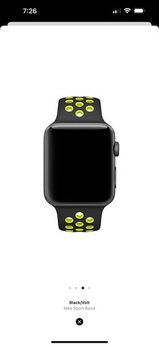 Apple Watch Nike Sport Band 42mm (44/45/49) Genuine OEM Black Volt S/M Used - Picture 8 of 9
