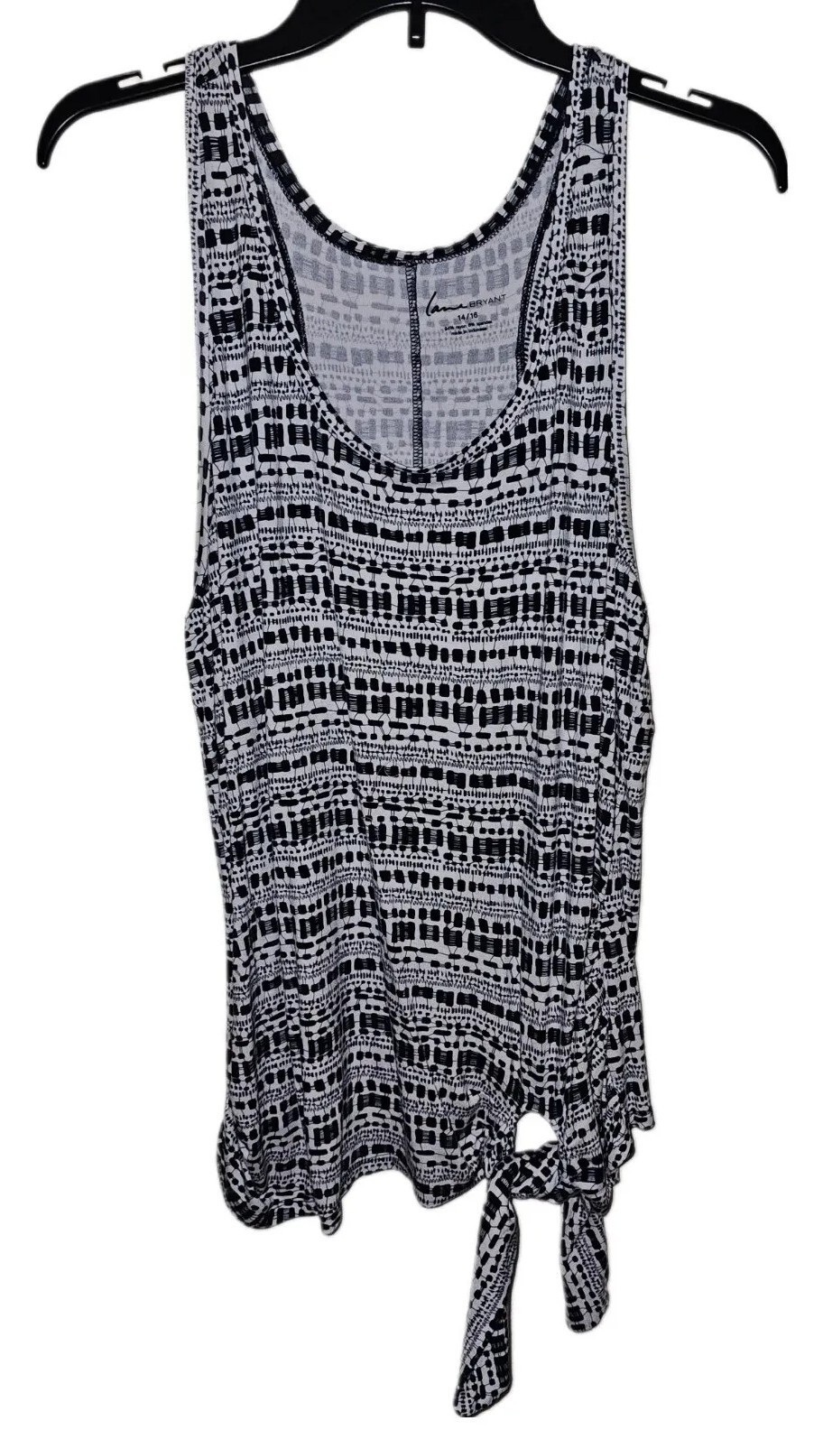 Lane Bryant Black & White Scoop Neck Sleeveless Racerback Top Women's Size 14/16