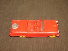 VINTAGE TOY 5 3/4" LONG MADE IN USA RED CONVERTIBLE RUBBER PLASTIC CAR