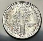 1943 Mercury Dime UNC Almost Full Bands! 90% US Silver Coin-zm