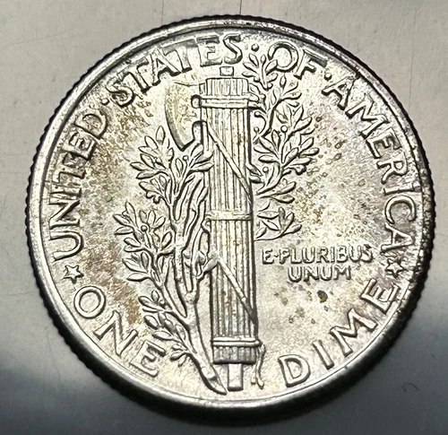 1943 Mercury Dime UNC Almost Full Bands! 90% US Silver Coin-zm