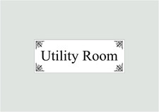Utility Room Sign Self Adhesive Laminated Vinyl Sticker Decal hotel, B&B Door
