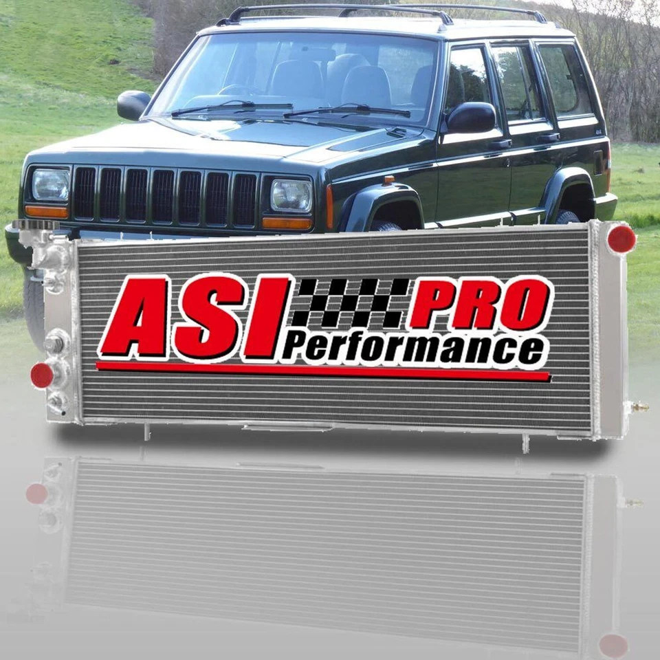 4-ROW Aluminium Radiator For 1991-2001 1993 Jeep Cherokee XJ 4.0L AT,MT - Изображение 2 из 4