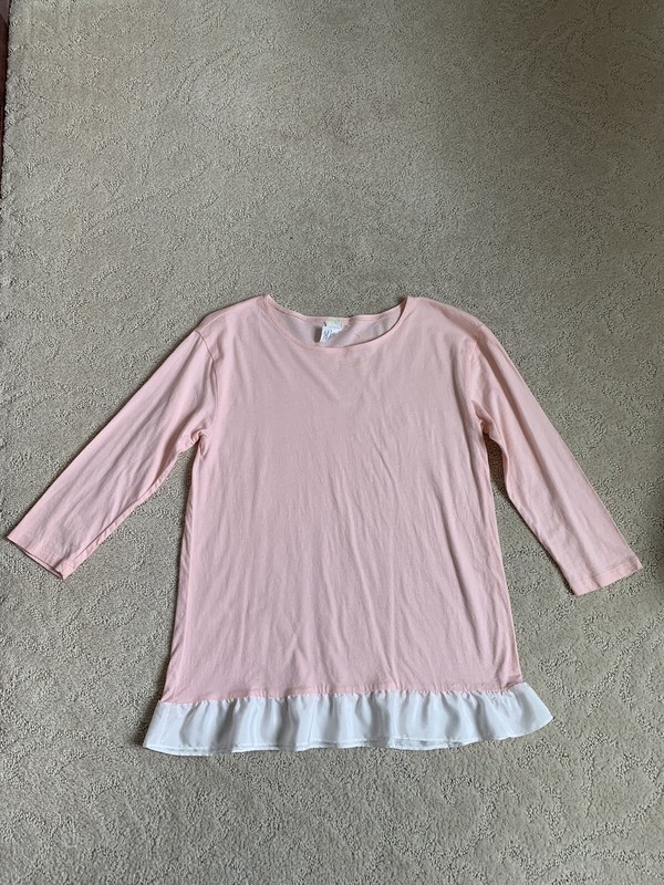 EUC Girl’s J.Crew Three-quarter sleeve Ruffle-hem Shirt-size 14