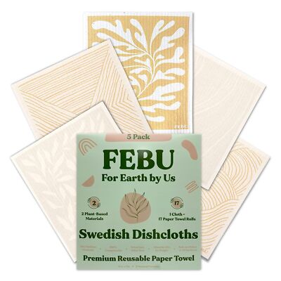 Swedish Dishcloths for Kitchen | 5 Pack Neutral Swedish Dish Towels | Reusabl...