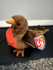 RARE TY Beanie Babies EARLY the Robin Bird Plush Toy 1997-1998 With Tag ERROR