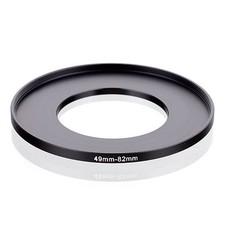 Camera 49mm Lens to 82mm Accessory Step Up Adapter Ring 49mm-82mm Black
