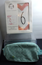 Gerber monthly milestone blanket and fram set /and pampers carry case