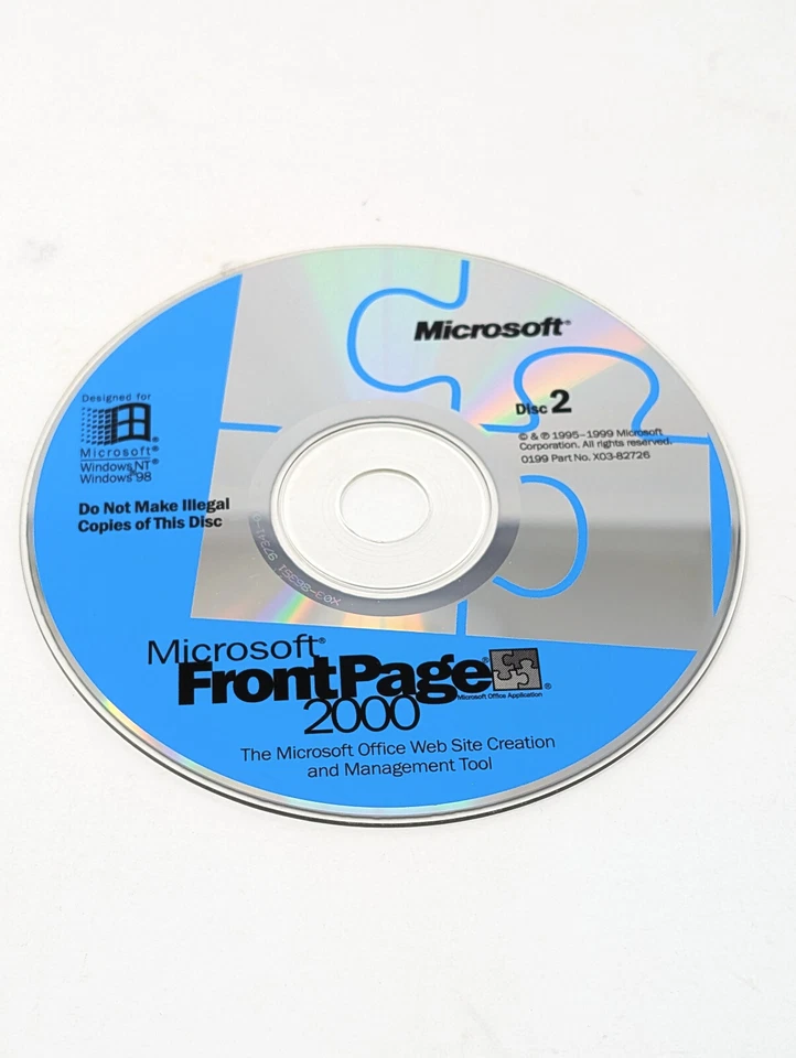 Microsoft Office FrontPage 2000 - 2 Discs Disc Only No Key - Image 3 of 4