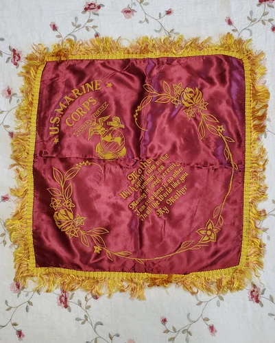 WWII U.S. Marine Corps Sweetheart Silk/Satin Pillow Case - Mother