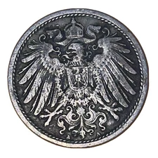German 10 Pfennig 1890 A Coin Germany Coat Arms Imperial Eagle Wilhelm II KM# 12