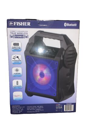 Fisher FBX262 Portable Wireless Bluetooth Speaker W/Colorful Light Effects