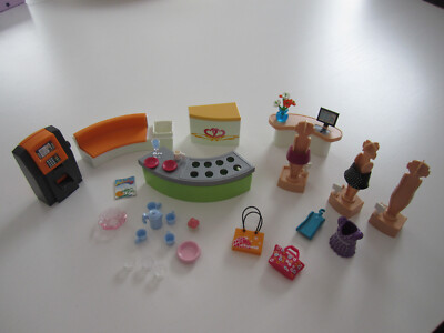 PLAYMOBIL Zubehör Shoppingcenter, Geldautomat, Eisbar und Modeboutique wie abgeb
