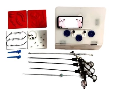 Laparoscopic Simulator Endo Trainer Training Box Suture Pad Instruments Set 13Pc