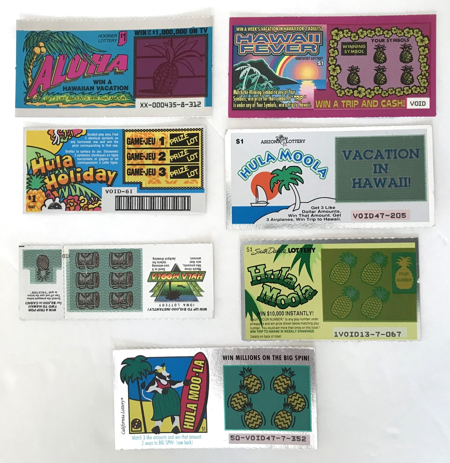 Hula MooLa Hawaii Tropical Theme Instant SV Lottery Tickets no cash