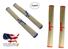 Set of 4 Natural Straw Beach Mats 24" x 72" - Multi-Purpose, Yoga Camping Picnic
