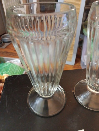 Libbey Ribbed Glassware VINTAGE LIBBEY GLASS OPTICAL RIBBED FOOTED PARFAIT SUNDAE ICE CREAM ...