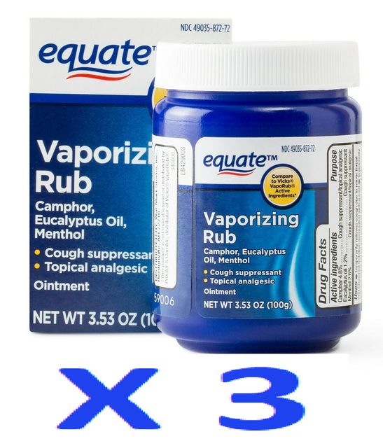 (3) Lot Equate Vaporizing Rub to Vicks vaporub eBay