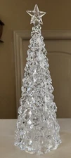 Solid Acrylic Free Flow Christmas Tree Table Top Sculpture Decoration 13.5" x 5"