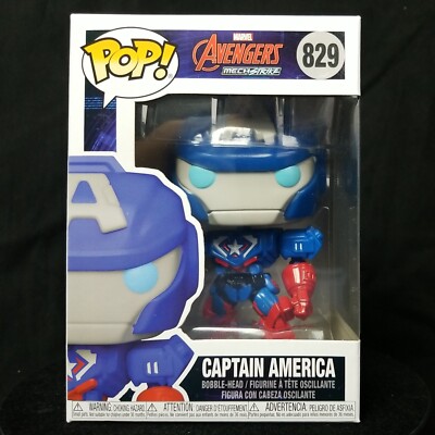 Funko Pop Marvel Avengers Mech Strike 829 Captain America Bobble-Head
