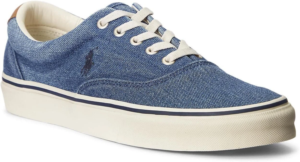 POLO RALPH LAUREN Keaton Pony Sneaker Washed Denim 8.5 D M