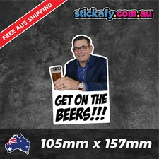Get On the Beers!! Sticker Funny Laptop Car Window Bumper 4x4 Ute Decal 4wd