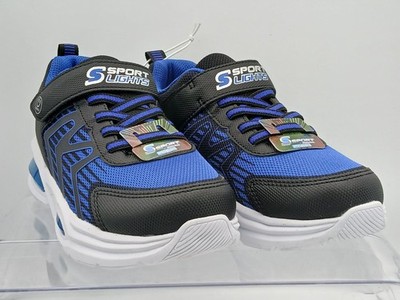 Skechers Sport Lights Double Ace Blue Kids Youth Sneakers Shoes Size 3