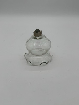 HOMCO Votive Candle Holder Globe Cup Peg Glass Ribbed Scalloped Edge Clear VTG
