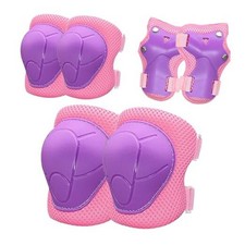 Knee Pads for Kids Knee Pads and Elbow Pads Set S 3-7years Purple pink