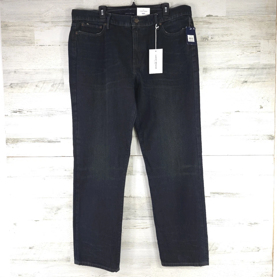 NWT $109 LUCKY BRAND 363 VINTAGE STRAIGHT RIGID JEANS MEN'S SIZE 40X34 DARK WASH - Image 2 of 4
