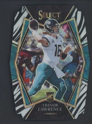 2021 Panini Select Zebra Prizm #143 Trevor Lawrence Jaguars RC Rookie