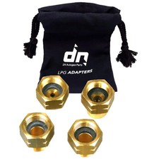 LPG Brass Gas Bottle Adapter Set of 4 For Europe Filling Set With a bag New