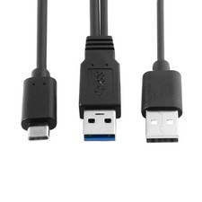 cablecc Type-C USB-C to USB 3.0 Male  2.0 Dual 60cm,